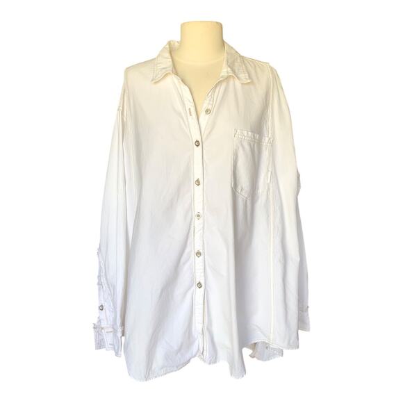 We The Free Oxford Dreams Button Down Shirt Long Sleeve Women's Size Small - Picture 3 of 12